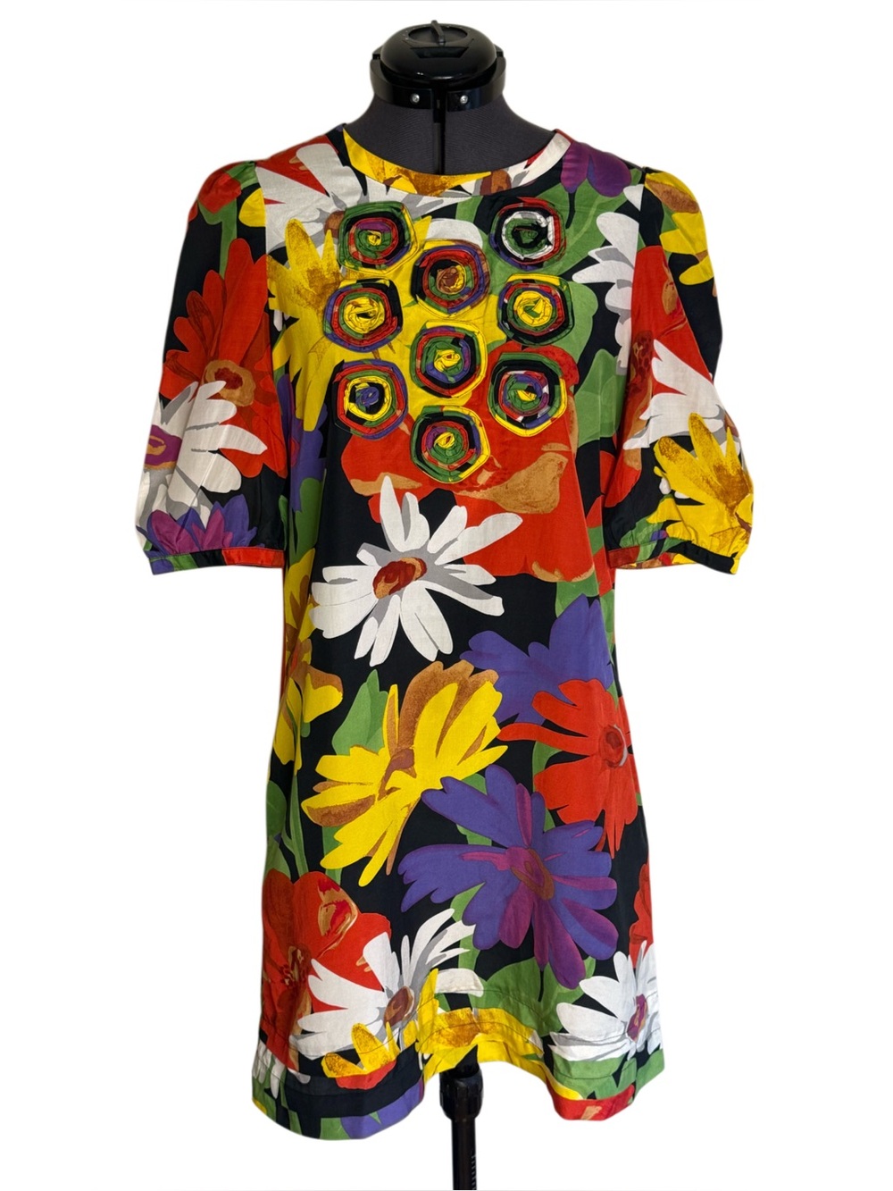 See by Chloe Floral Rosette Shift Mini Dress